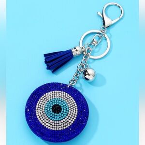 Evil eye rhinestone keychain